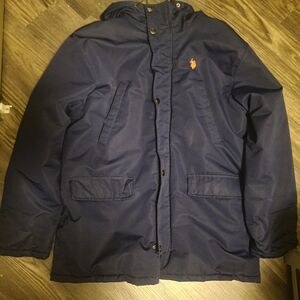 Polo Ralph Lauren Navy Blue Heavy Baggy Winter Rain Coat